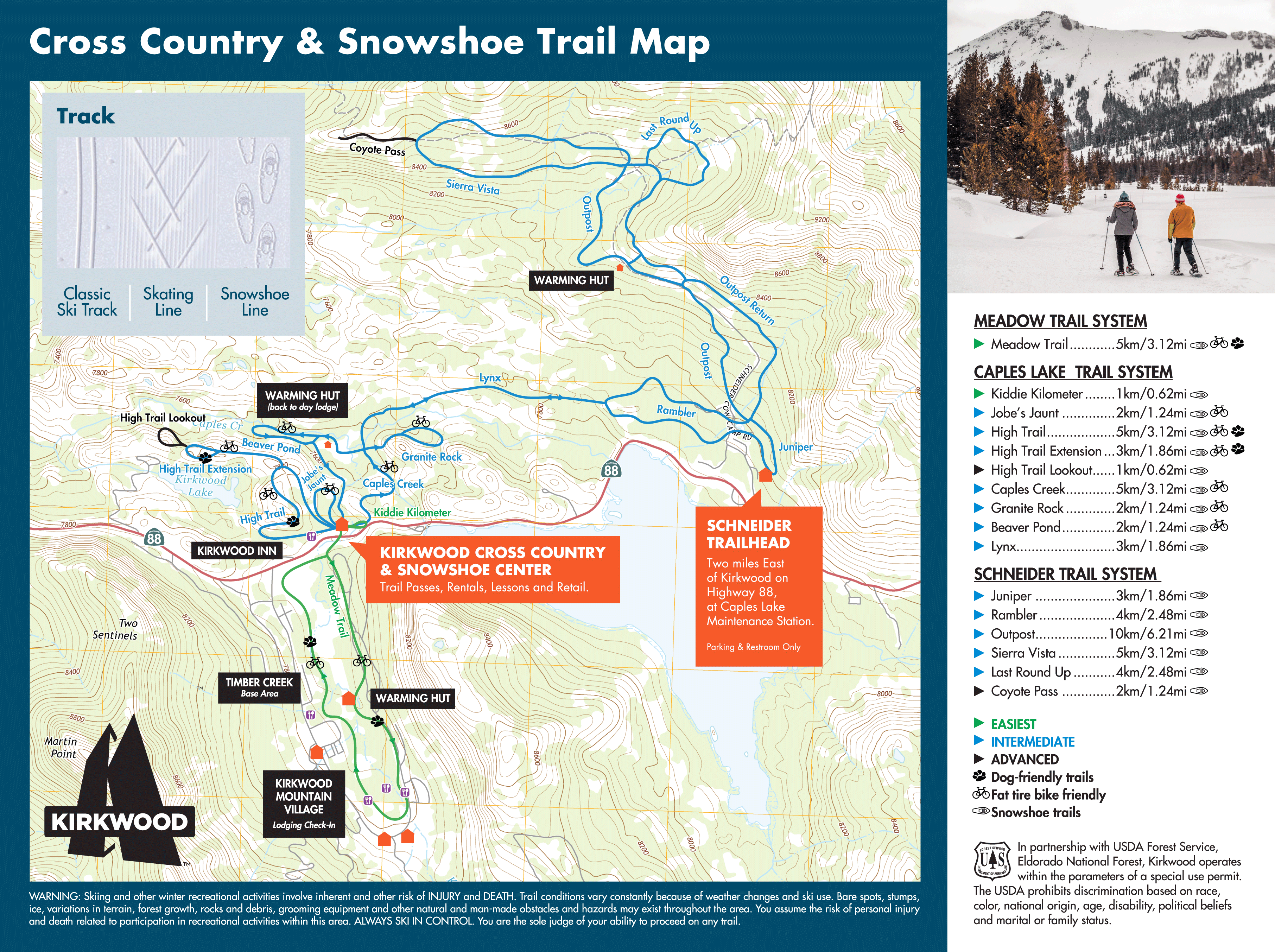Kirkwood Cross Country Trail Map Kirkwood Winter Classes